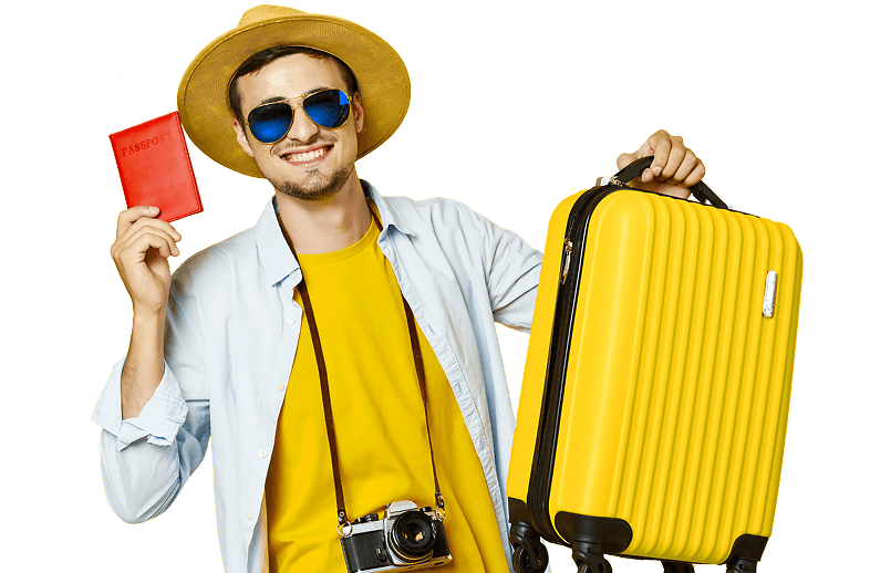 Happy traveler